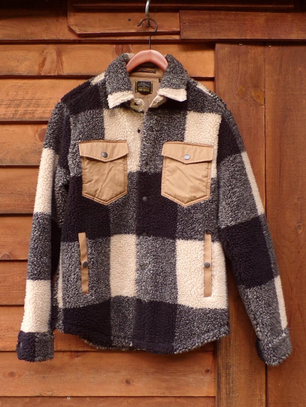 L.L. Bean x Todd Snyder Fleece Snap Jacket Sherpa Hi-Pile Men's XS Beige Gray